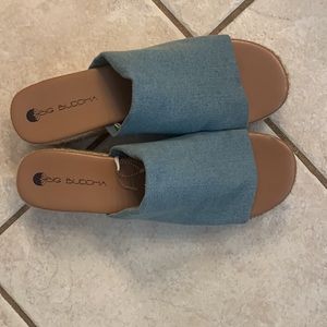 Big Buddha Espadrilles Platform Denim Slides Size 11